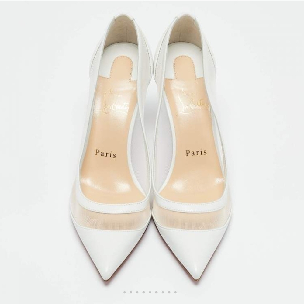 Christian Louboutin White Heels with Transparent Panels